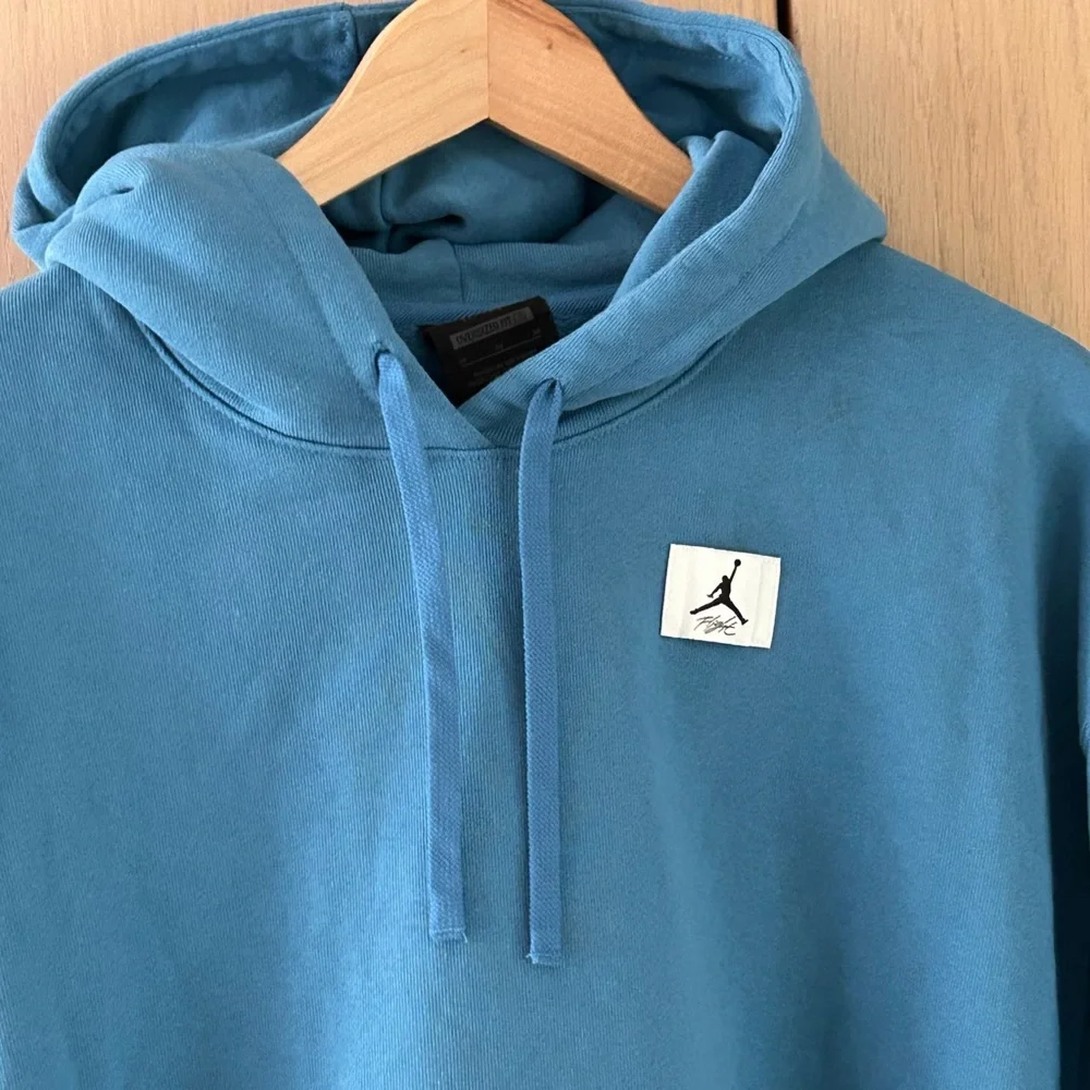 Jordan Flight Oversize Heavyweight Blue Fleece Hoodie Women's M Kangaroo Pocket - Picture 1 of 10